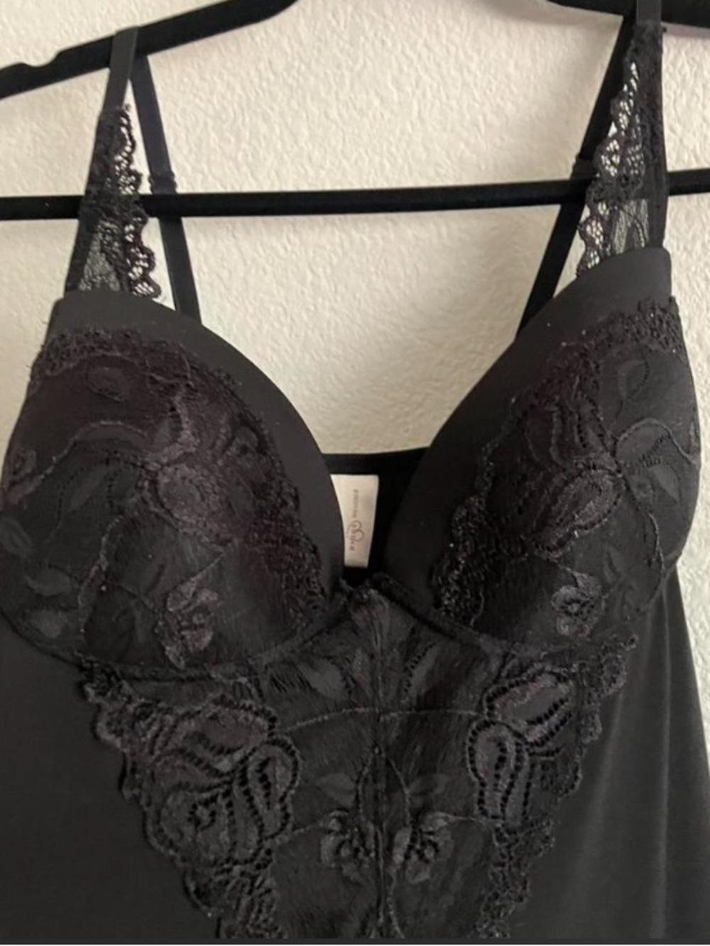 Rhonda Shear Black Lace-Trim Chemise